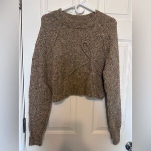 🤎 NWT American Eagle Cropped Cable Knit Sweater – Size S